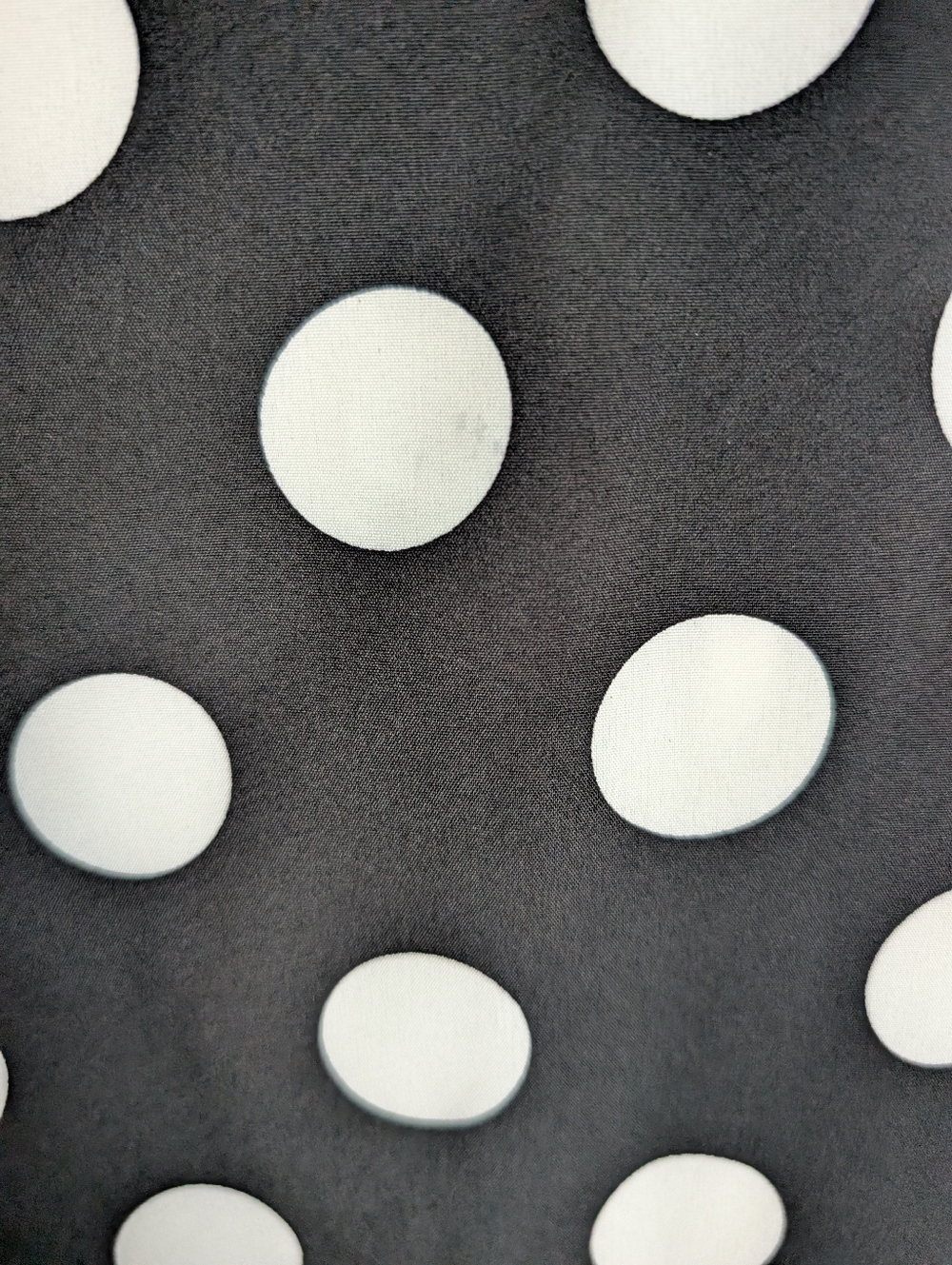 Polka Dot Button-Up Ruffle Sleeve Top - Black/White - Picture 8 of 8